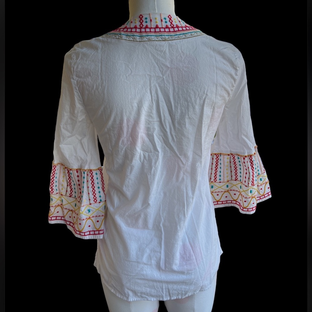 BeachLunchLounge Embroidered Blouse XS - Picture 5 of 6
